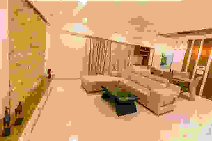 3 bhk complete home interiors in Blue Ridge Township ( Pune) The D'zine Studio Modern living room