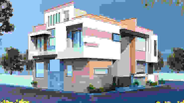 Modern Residence (40x60 ) in Jodhpur RAVI - NUPUR ARCHITECTS Villas Stone White