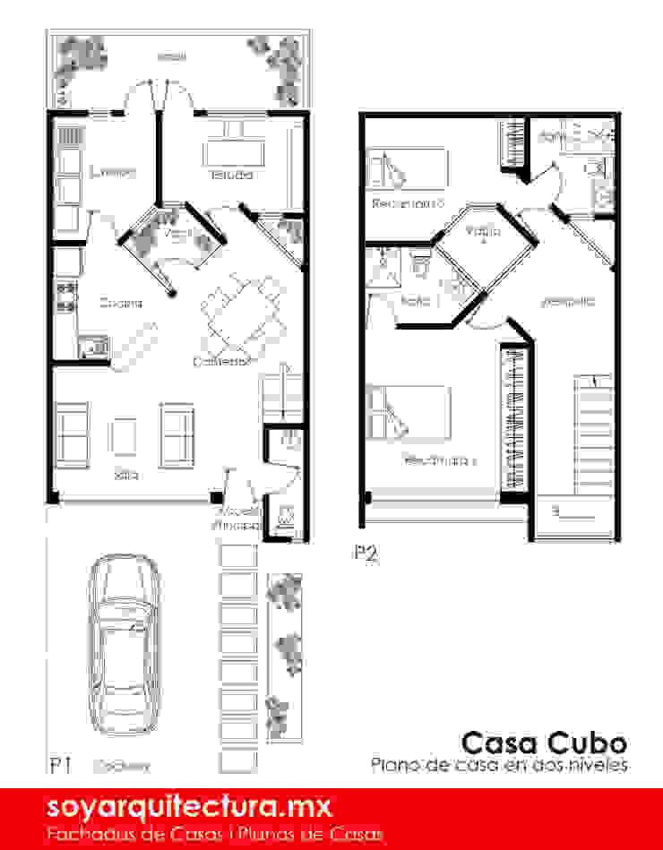 Casa Cubo. Casa Habitación unifamiliar de dos pisos. | homify