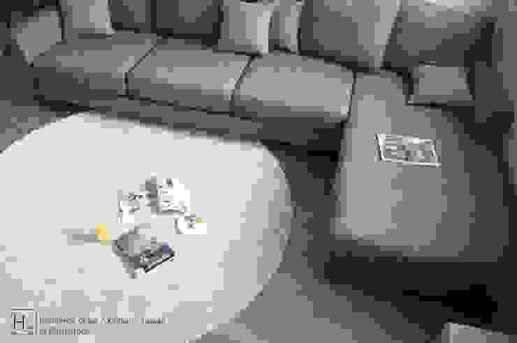 客 廳 / Living room SECONDstudio Living room Concrete Grey