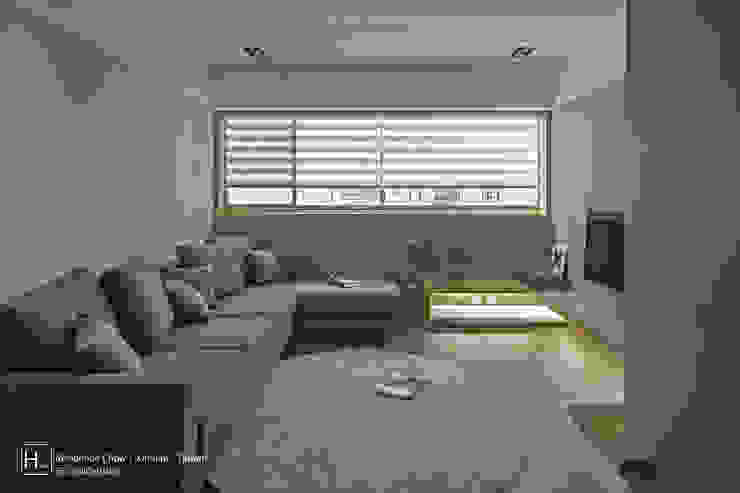 客 廳 / Living room SECONDstudio Living room Concrete Grey