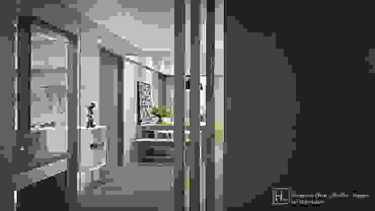 入口玄關 / Entrance SECONDstudio Minimalist corridor, hallway & stairs Concrete Grey