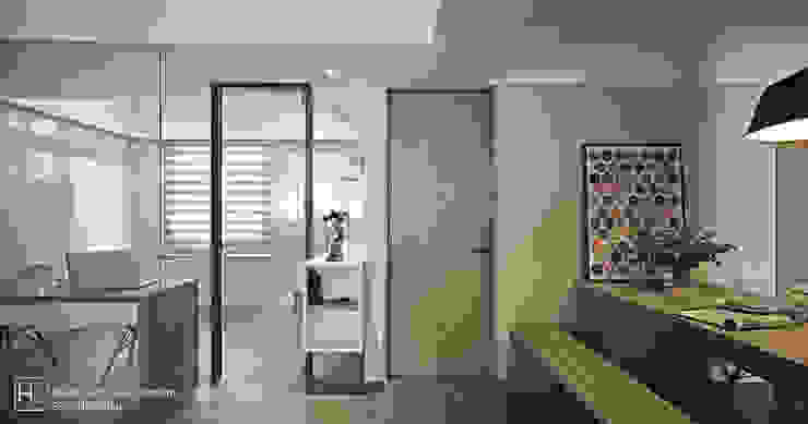 書 房 / Study room SECONDstudio Minimalst style study/office Concrete Grey