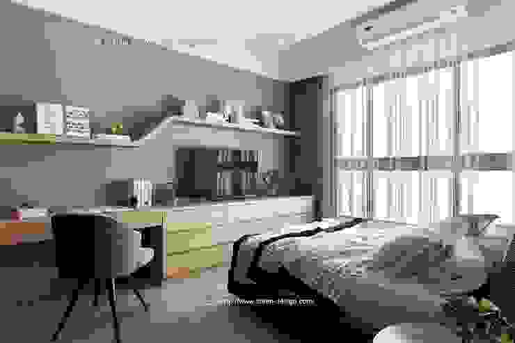 桃園黃宅 鼎士達室內裝修企劃 Modern style bedroom Solid Wood Grey