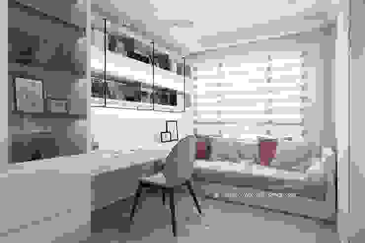 桃園黃宅 鼎士達室內裝修企劃 Modern style bedroom Solid Wood Pink