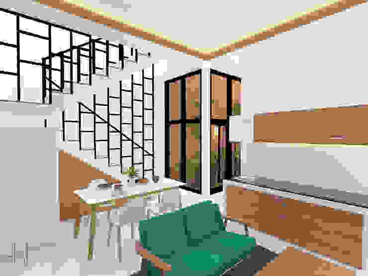 Rumah Kelapa Gading Mrs. Vika's., SEKALA Studio SEKALA Studio Tropical style living room Bricks White