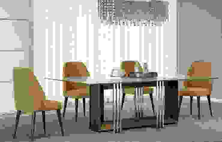 Mesa pé madeira CRISTINA AFONSO, Design de Interiores, uNIP. Lda Salas de jantar ecléticas