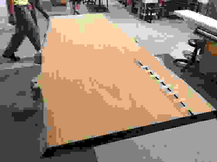 台中木材加工家具,非洲柚木毛料变身办公桌!