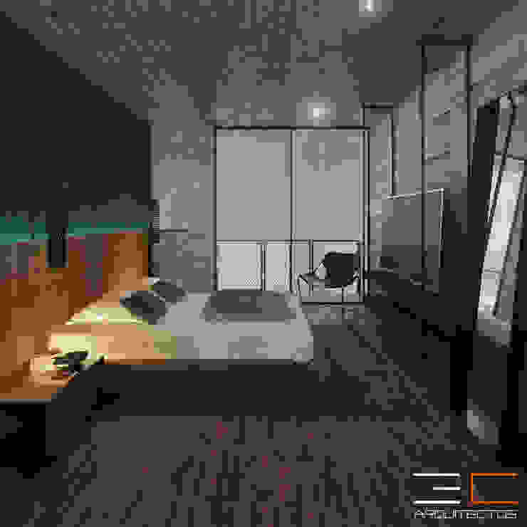 3C Arquitectos S.A. de C.V. غرفة نوم الحديد / الصلب Grey