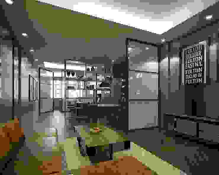 Living Room Desain Konstruksi Arsitektur Ruang Keluarga Modern