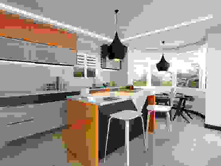 Hikmet bey villa ANTE MİMARLIK Mutfak üniteleri Turuncu iç mekan tasarım,mutfak dolapları,turuncu,mutfak tasarım