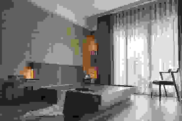 宸域空間設計有限公司 Camera da letto piccola Effetto legno