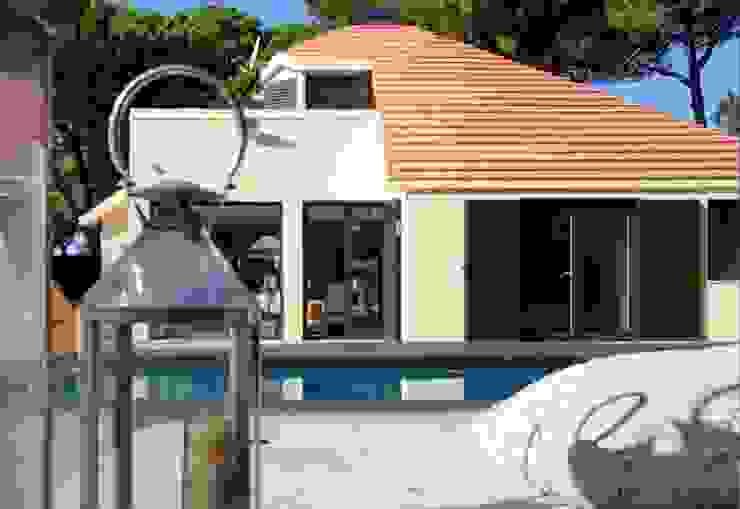 Projecto de Obra e Decoração Bungalow – Quinta da Marinha Officina Boarotto Jardins modernos