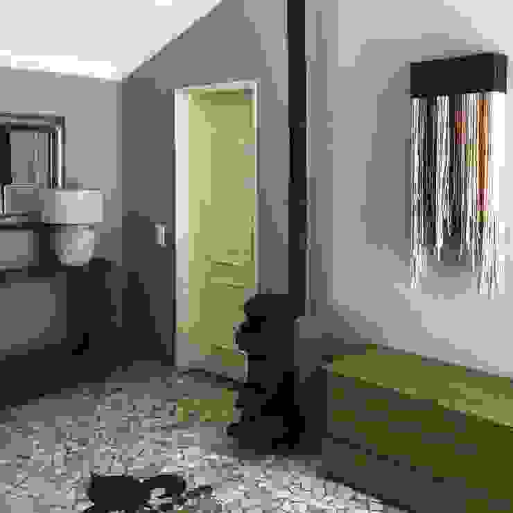 projeto de decoração de um alojamento local em Sintra – Quinta do Pé Descalço Corredores, halls e escadas rústicos por Officina Boarotto Rústico