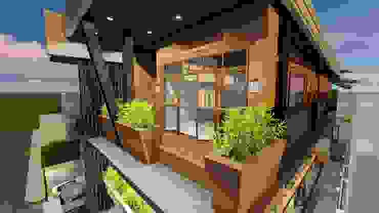 Structura Architects Balcony Ceramic Brown