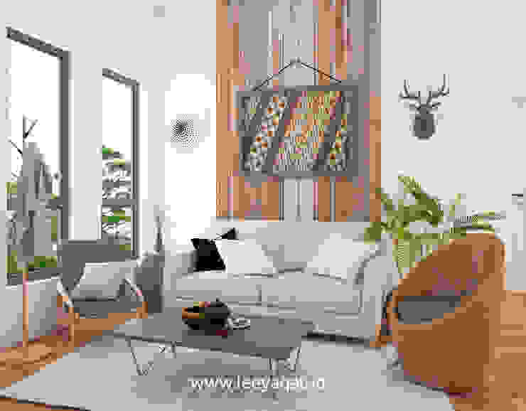 Ruang Keluarga PT. Leeyaqat Karya Pratama Ruang Keluarga Gaya Rustic Wood effect