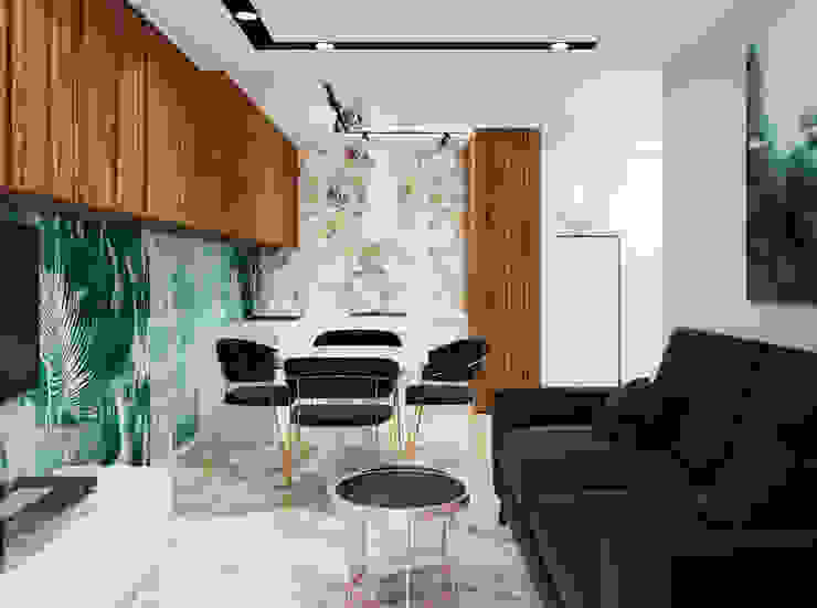 Ultranowoczesny Salon Z Zielonym Akcentem Pracownia Projektowa HybriDesign Adelina Czerbak Nowoczesny salon
