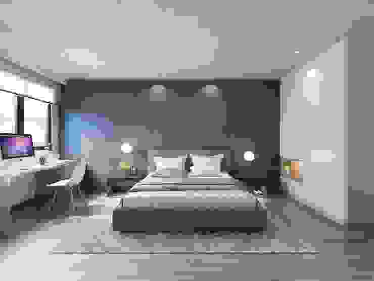 台中室內設計-築采設計 Camera da letto moderna