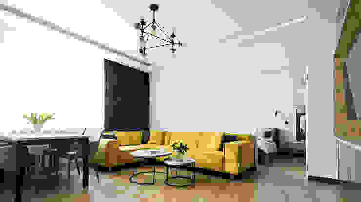 Ogrodowa, MMA Pracownia Architektury MMA Pracownia Architektury Modern Living Room Wood Yellow