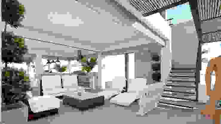 TERRAZA BUNGALÓ PR, CREA arquitectos CREA arquitectos Modern style balcony, porch & terrace