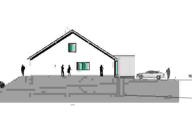 neuer Eingangsanbau an einen EFH---Eingangsbox mit Holzverkleidung a r c h i t e k t u r b ü r o grimm Moderne Häuser
