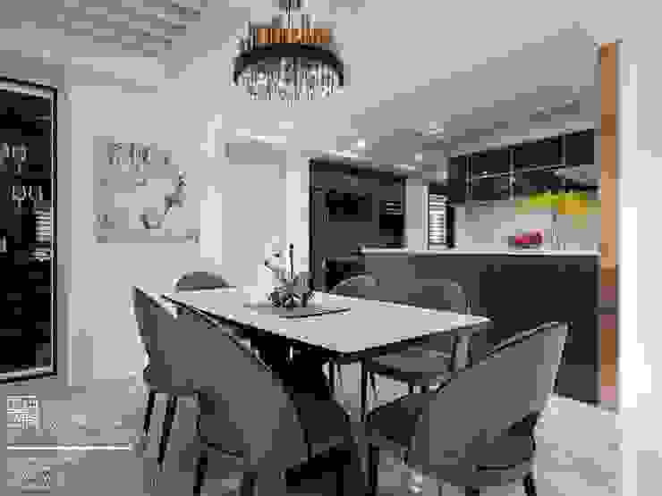 百玥空間設計 ─ 第凡內早餐 Breakfast at Tiffany's 百玥空間設計 餐廳 木頭 White