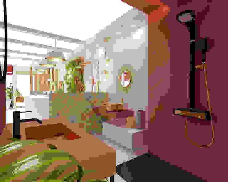 Ambiente 2 - Oriente Smile Bath S.A. Casas de banho modernas Vermelho