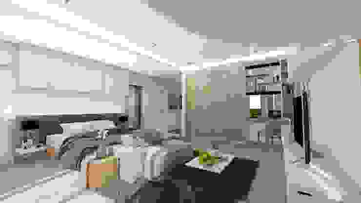 View of Master Bedroom Structura Architects Small bedroom White