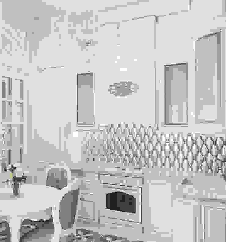 Квартира на Садовой, г. Москва, lesadesign lesadesign Маленькие кухни Керамика Белый