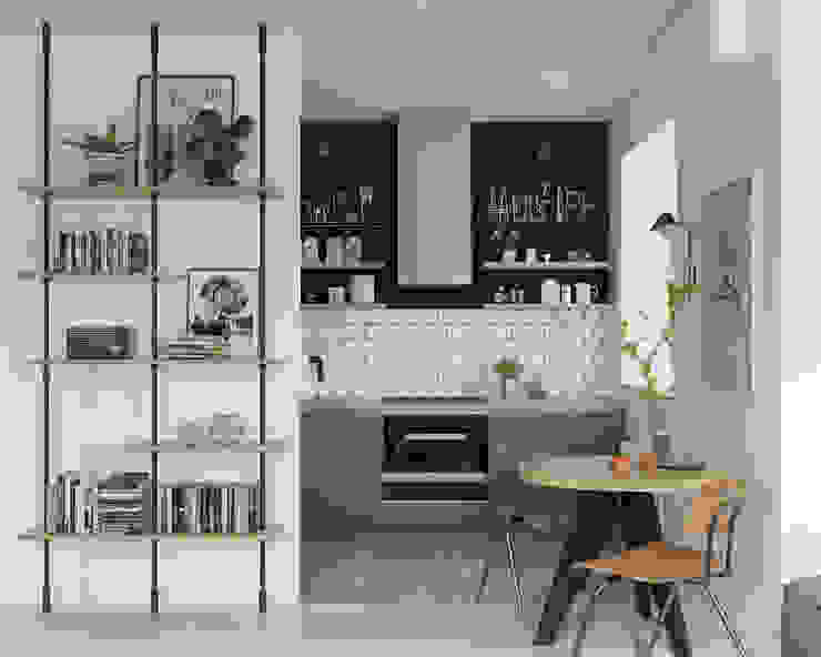 Проект квартиры-студии для молодой девушки, OM DESIGN OM DESIGN Small kitchens