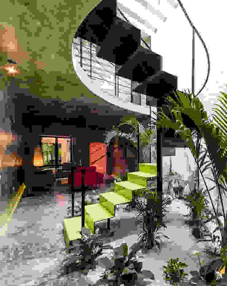Taller Estilo Arquitectura Stairs Metal Green