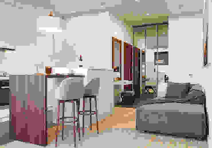 Дизайн інтер'єру двокімнатної квартири в стилі мінімалізм, Київ , Марина Янченкова Марина Янченкова Minimalistische Küchen Holz Weiß