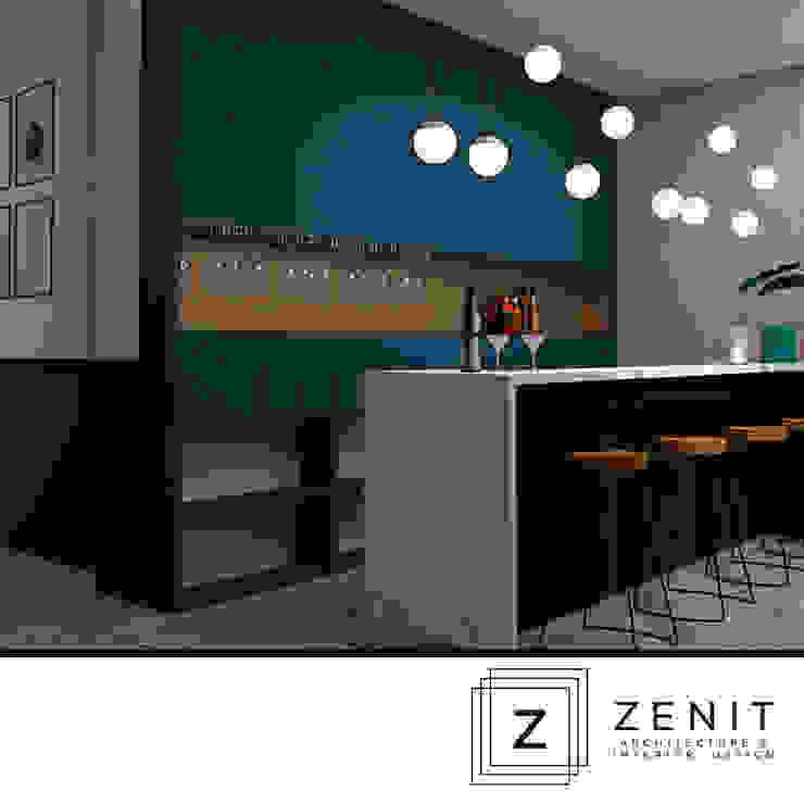 Barra de bar Zenit Estudio Comedores de estilo moderno Mármol Azul