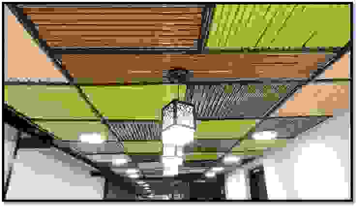 Bamboo Design Ceiling Work Ecoinch Services Private Limited Roof