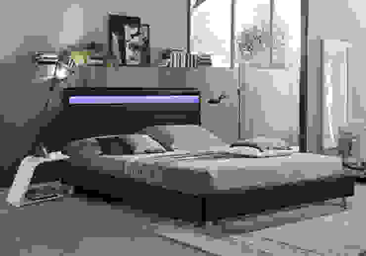 letto matrimoniale contenitore con led