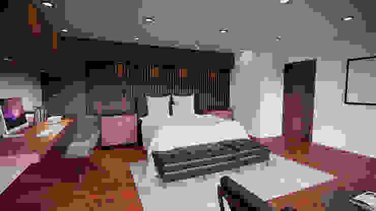 REMODELACIÓN DE RECAMARA PRINCIPAL PENTHOUSE PABELLON BOSQUES., WORK BIM WORK BIM Modern style bedroom Wood