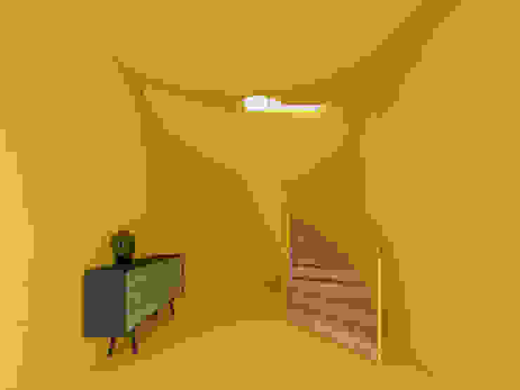 homify Minimalist corridor, hallway & stairs Yellow