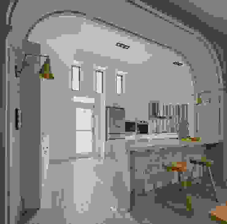 理絲室內設計有限公司 Ris Interior Design Co., Ltd. Small kitchens Інженерне дерево Синій