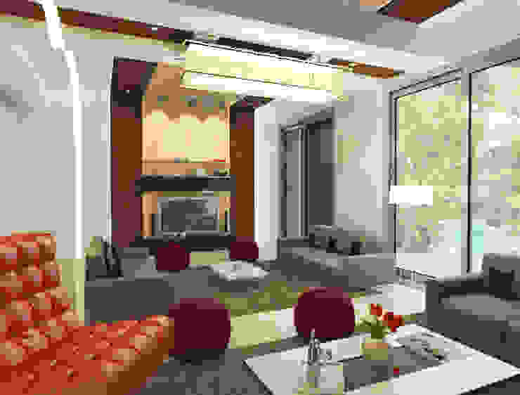 Dheeraj Residence, Meera Bagh, New Delhi Eclectic style living room by Space Interface Eclectic