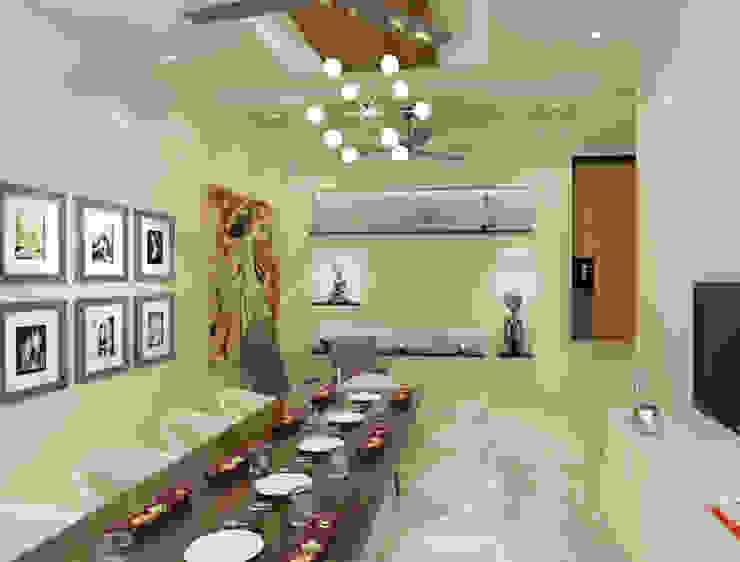 Dheeraj Residence, Meera Bagh, New Delhi Eclectic style dining room by Space Interface Eclectic