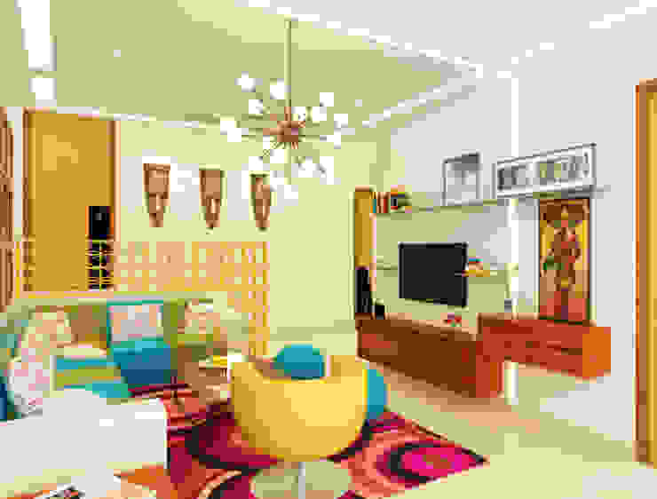 Dheeraj Residence, Meera Bagh, New Delhi Eclectic style media room by Space Interface Eclectic