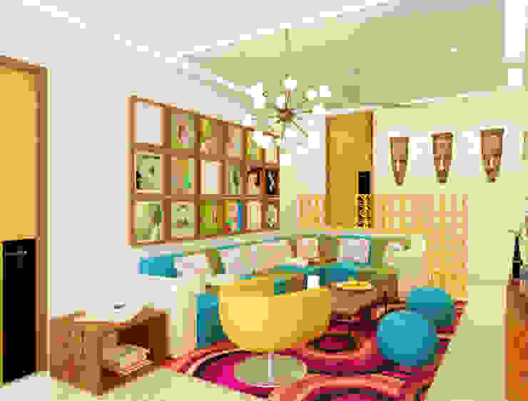 Dheeraj Residence, Meera Bagh, New Delhi Eclectic style media room by Space Interface Eclectic