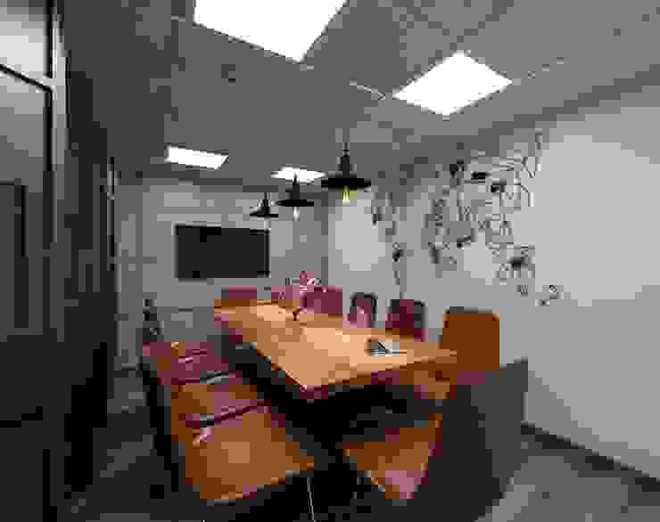 Conference Room Grey-Woods Office spaces & stores Engineered Wood White