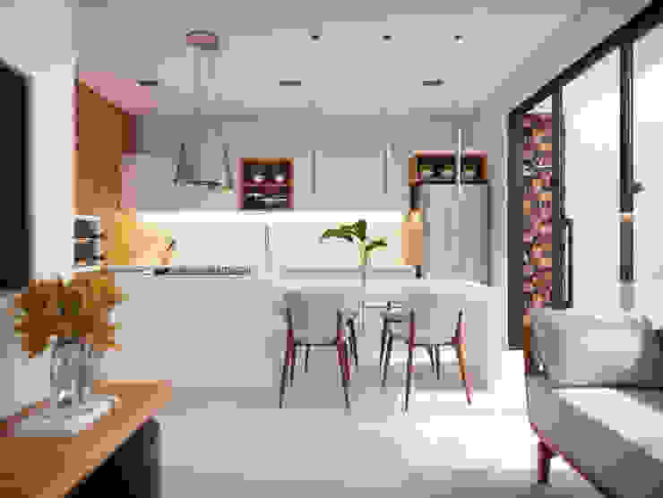 Cozinha Minimalista, Estúdio Yotta Estúdio Yotta Minimalist kitchen