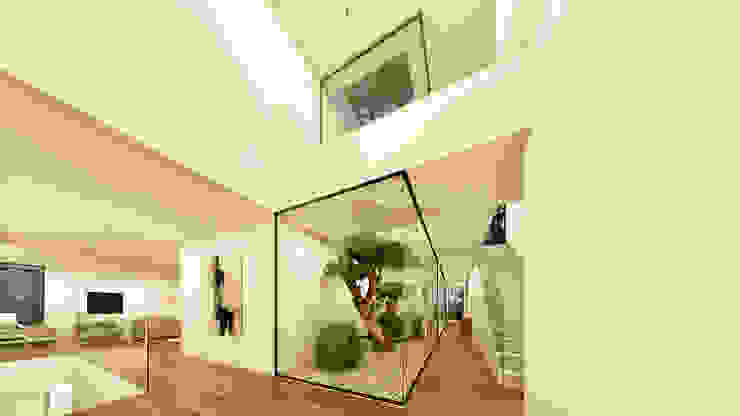 Traçado Regulador. Lda Modern Corridor, Hallway and Staircase Wood White