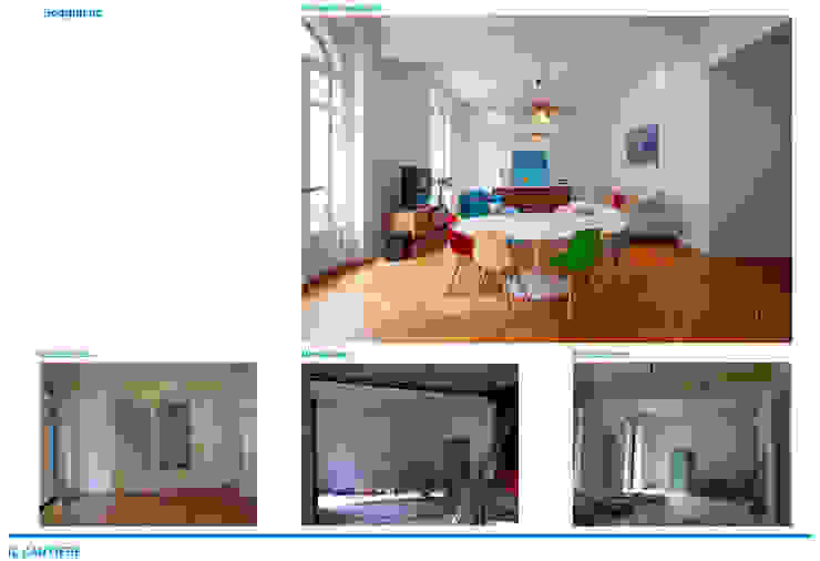 Presentazione iter progettuale Chantal Forzatti architetto Camera da letto piccola Legno composito Grigio