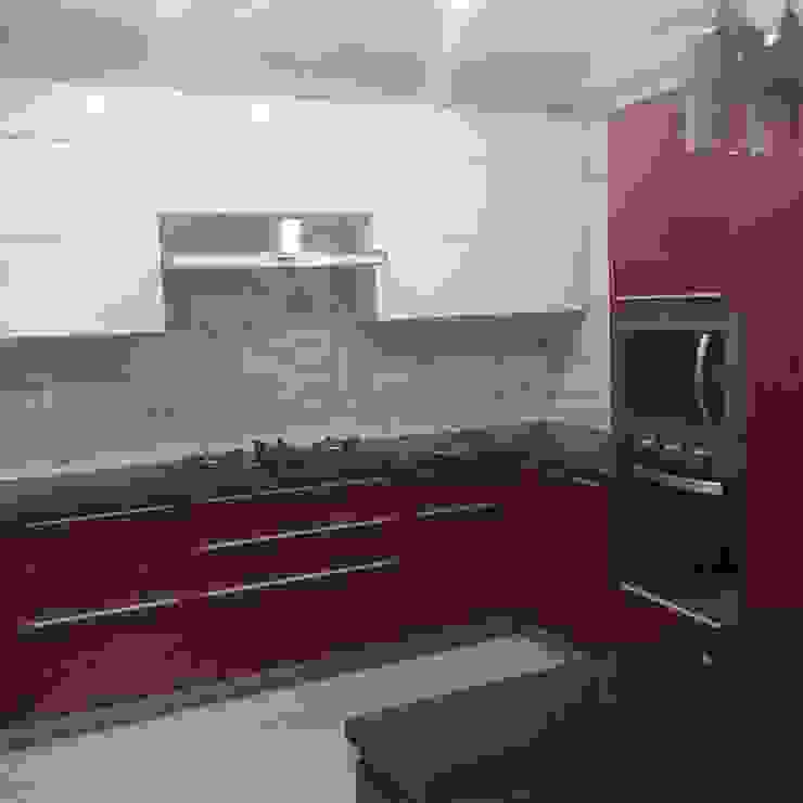kitchen n Acrlyic finish Grey-Woods KitchenCabinets & shelves Engineered Wood Red
