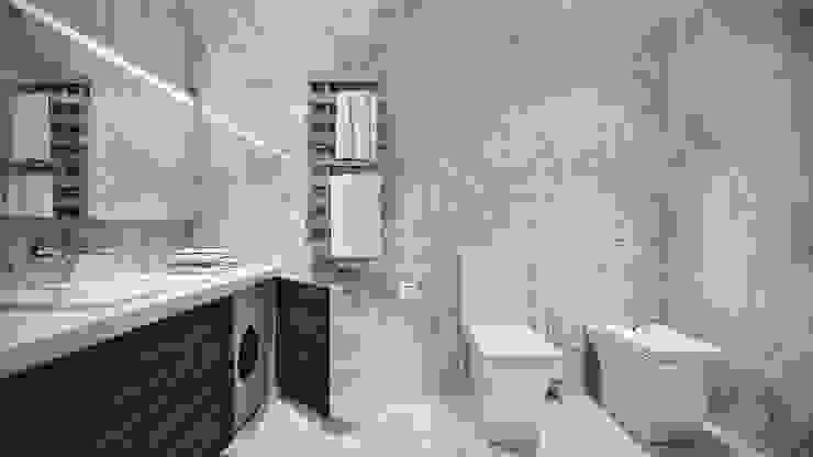 ЖК «На Дмитровском 169» Студия дизайна 'INTSTYLE' Ванная комната в скандинавском стиле Плитка Белый
