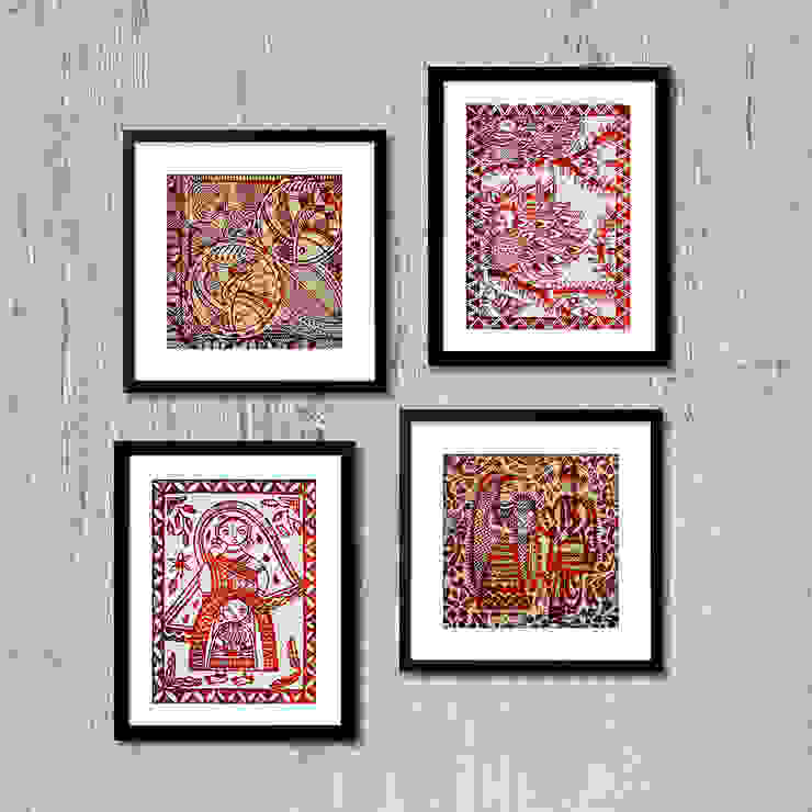 Madhubani Painting / Madhubani Art WallMantra Other spaces Madhubani women art,madhubani painting,Pictures & paintings