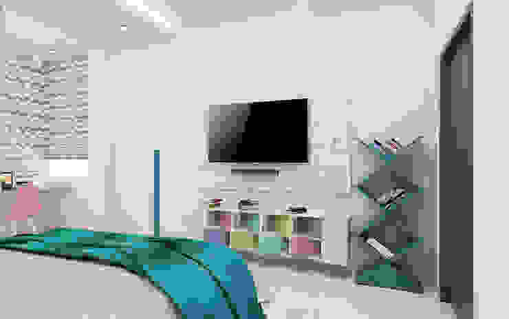 Teenage Girl Beroom- Modern Melody Tanish Dzignz Modern style bedroom Multicolored